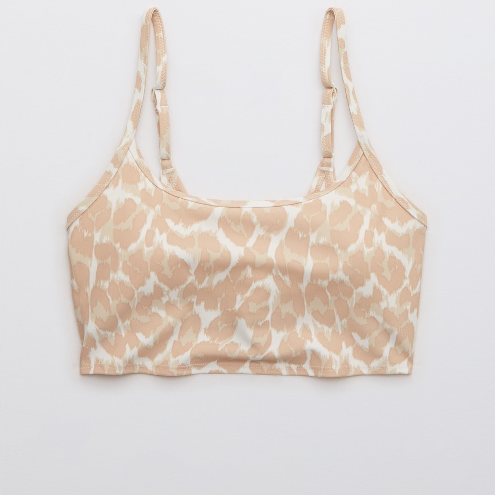 Aerie Leopard Longline Scoop Bikini Top and High Cut Cheeky Bikini Bottom